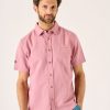 Quba & Co Winsham Short Sleeve Pink Shirt New