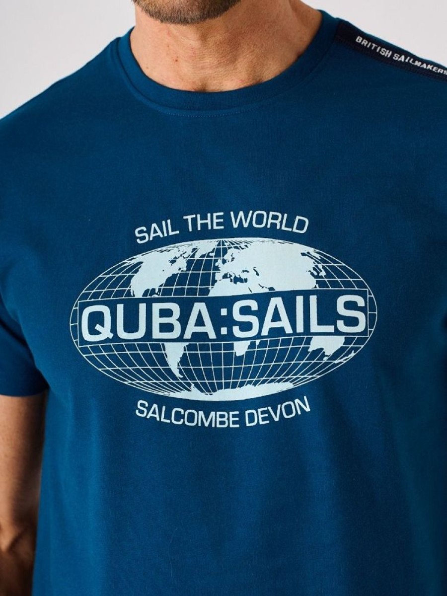 Quba & Co Dark Teal Quba Sails X-Series Sail The World T-Shirt - Vartan Wholesale