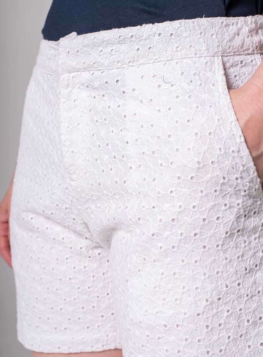 Quba & Co Bethany Broderie Shorts - White Best