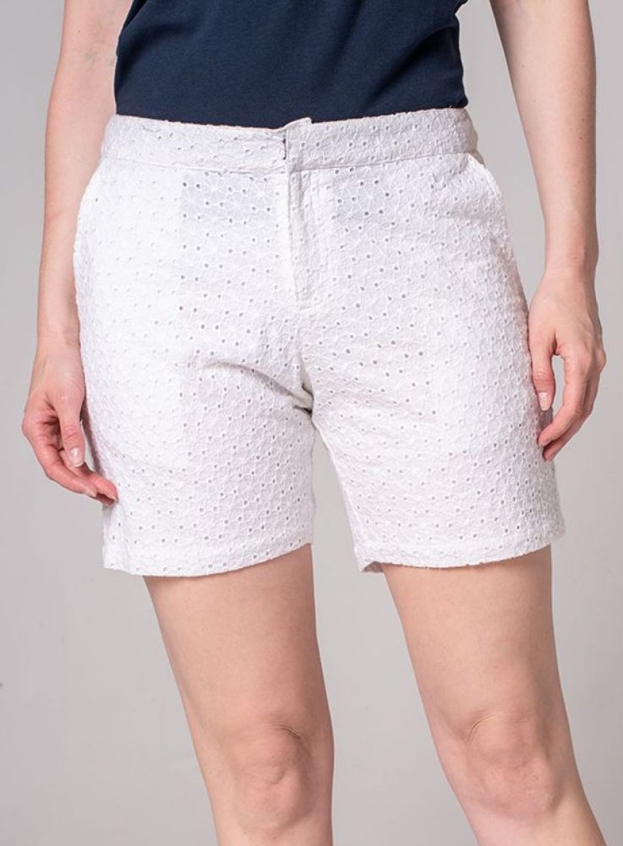 Quba & Co Bethany Broderie Shorts - White Best