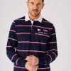 Quba & Co Navy And Red Striped Lifestyle Rugby Shirt - Archer Online