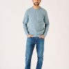 Quba & Co Dawlish Light Blue Crew Neck Knit Jumper Wholesale