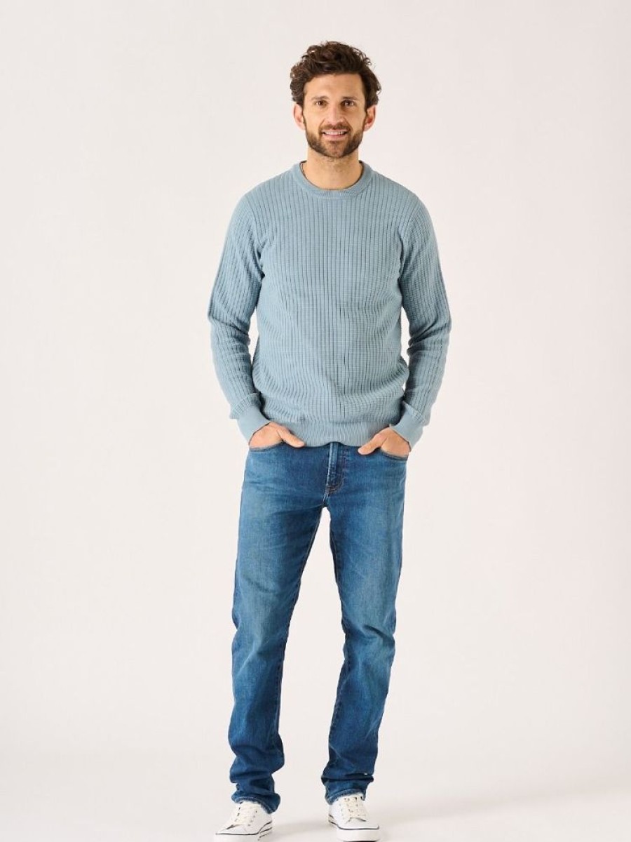 Quba & Co Dawlish Light Blue Crew Neck Knit Jumper Wholesale