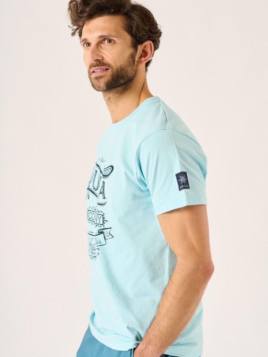 Quba & Co Portlan Quba And Co Splash Blue Graphic T-Shirt Clearance