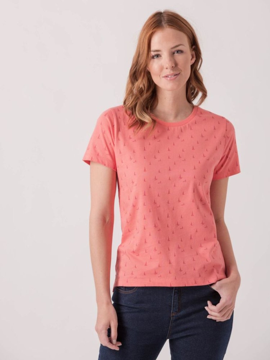 Quba & Co Sanvitalia Pink Boat Print Design T-Shirt Clearance