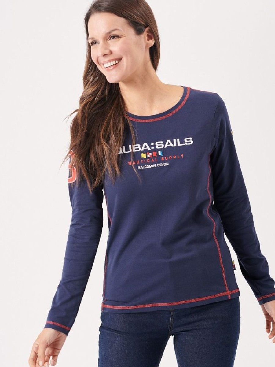 Quba & Co Ahus Navy Quba Sails X-Series Long Sleeve T-Shirt Wholesale