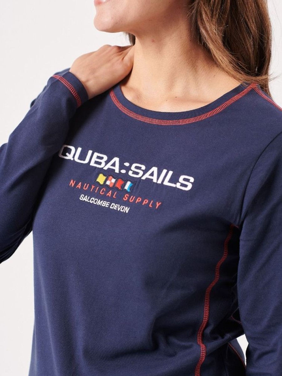 Quba & Co Ahus Navy Quba Sails X-Series Long Sleeve T-Shirt Wholesale