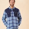 Quba & Co Solothurn Blue Borg Fleece Lined Shacket Wholesale