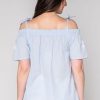 Quba & Co Skylar Woven Bardot Top - Chambray New