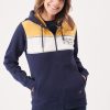 Quba & Co Borrby Zip Up Navy Yellow And White Hoodie Clearance