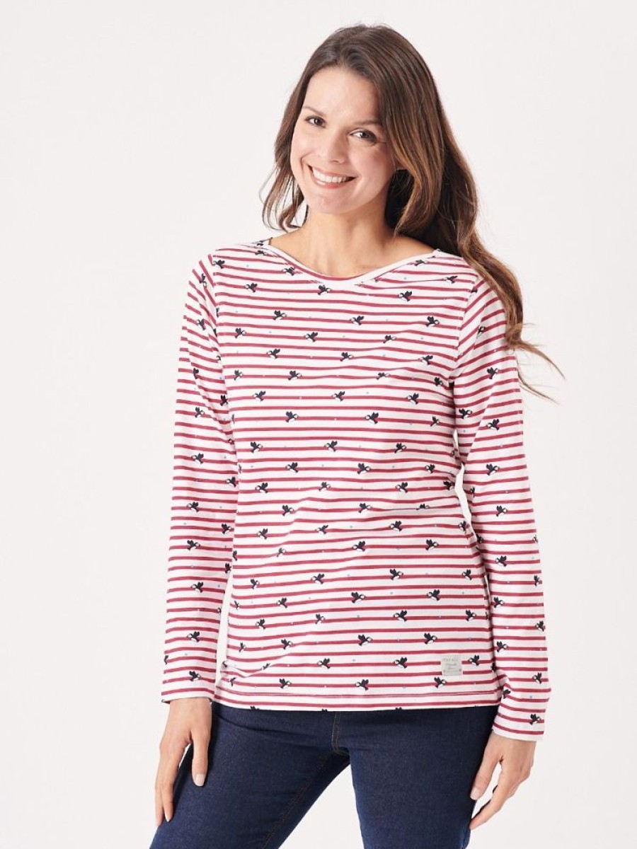 Quba & Co Ramsfors Red And White Striped Puffin Design T-Shirt Clearance