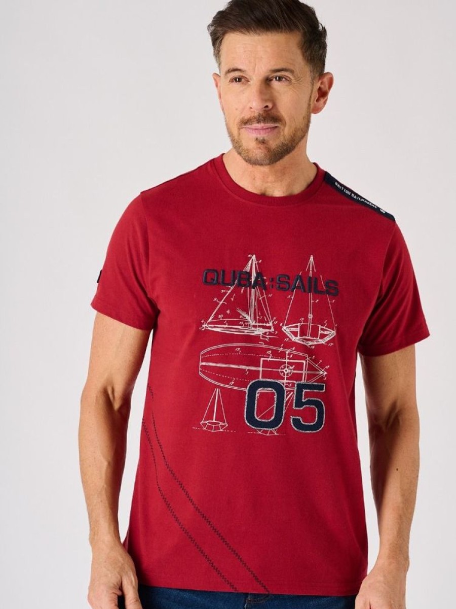 Quba & Co Red X-Series Quba Sails Boat Design T-Shirt - Harrison Hot