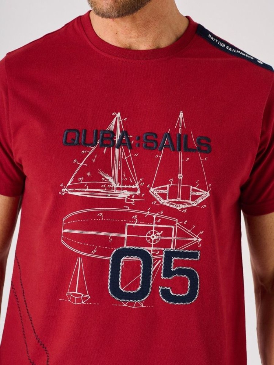 Quba & Co Red X-Series Quba Sails Boat Design T-Shirt - Harrison Hot