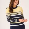 Quba & Co Kelty Navy And Yellow Striped Cotton Jumper Clearance