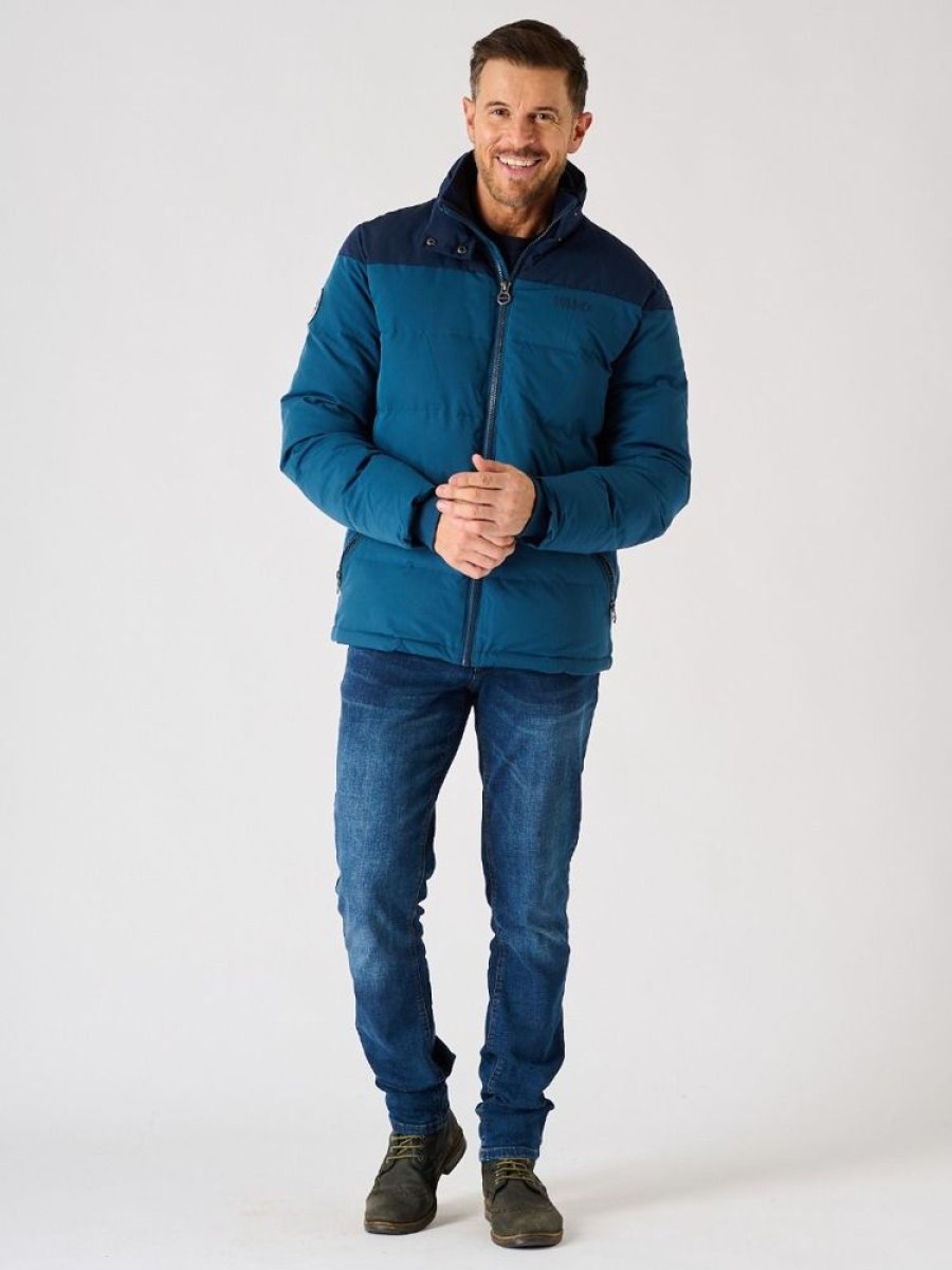 Quba & Co Blue Colour Block Puffer Jacket - Grenchen Online