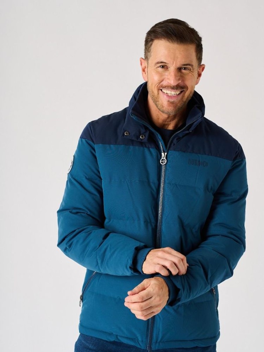 Quba & Co Blue Colour Block Puffer Jacket - Grenchen Online