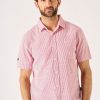 Quba & Co Dustin Short Sleeved Pink Striped Shirt Clearance