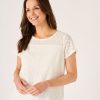 Quba & Co Adur Broidery Button Back Top White New