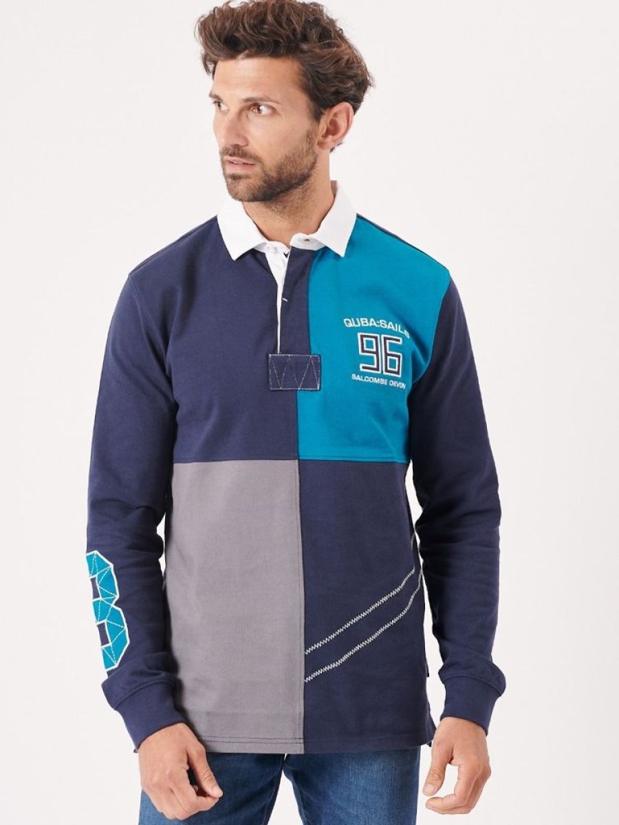 Quba & Co Blue Colour Block X-Series Long Sleeve Rugby Shirt - Kippel New