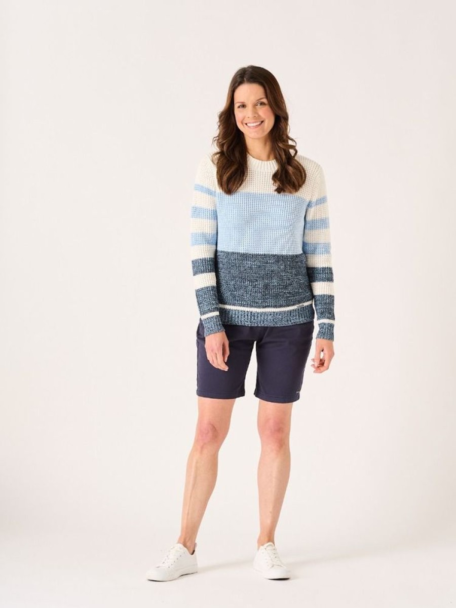 Quba & Co Bims Space Dye Blue And White Knitted Jumper Hot