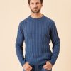 Quba & Co Moritz Blue Cable Knit Jumper Best