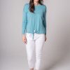 Quba & Co Juliette Tie Front Jumper - Sea Green Online