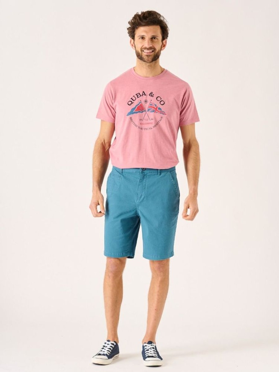 Quba & Co Sanford Chino Shorts Teal Clearance