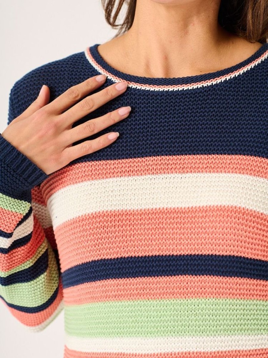 Quba & Co Browtiny Multicoloured Stripe Tape Yarn Jumper Wholesale