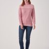 Quba & Co Brielle Breton Pink Striped Jumper New