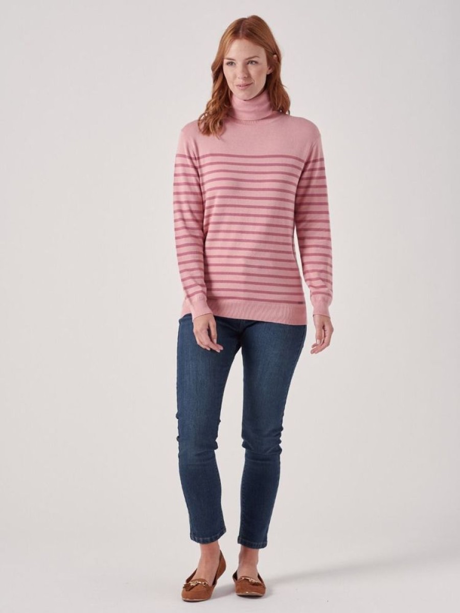 Quba & Co Brielle Breton Pink Striped Jumper New