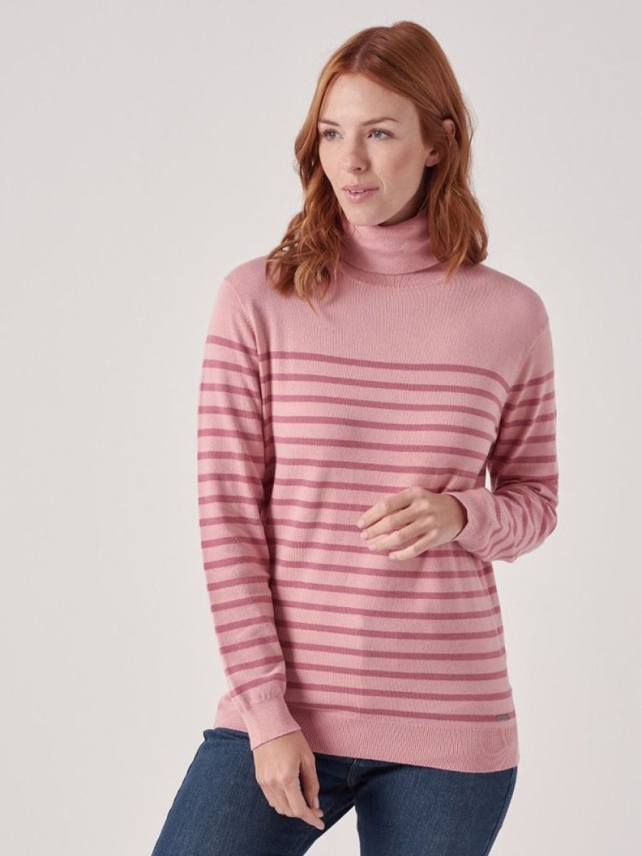 Quba & Co Brielle Breton Pink Striped Jumper New