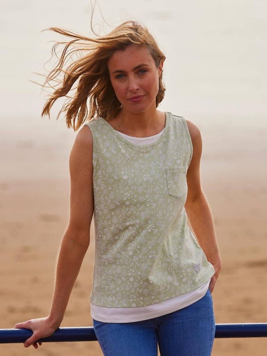 Quba & Co Currock Green Sealife Design Vest Top Clearance