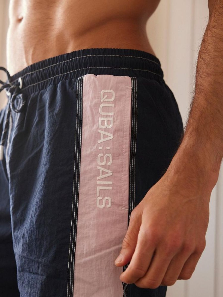 Quba & Co Caspian X-Series Navy And Pink Swim Shorts Online