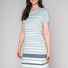 Quba & Co Elza Striped Dress - Seamist Green Best