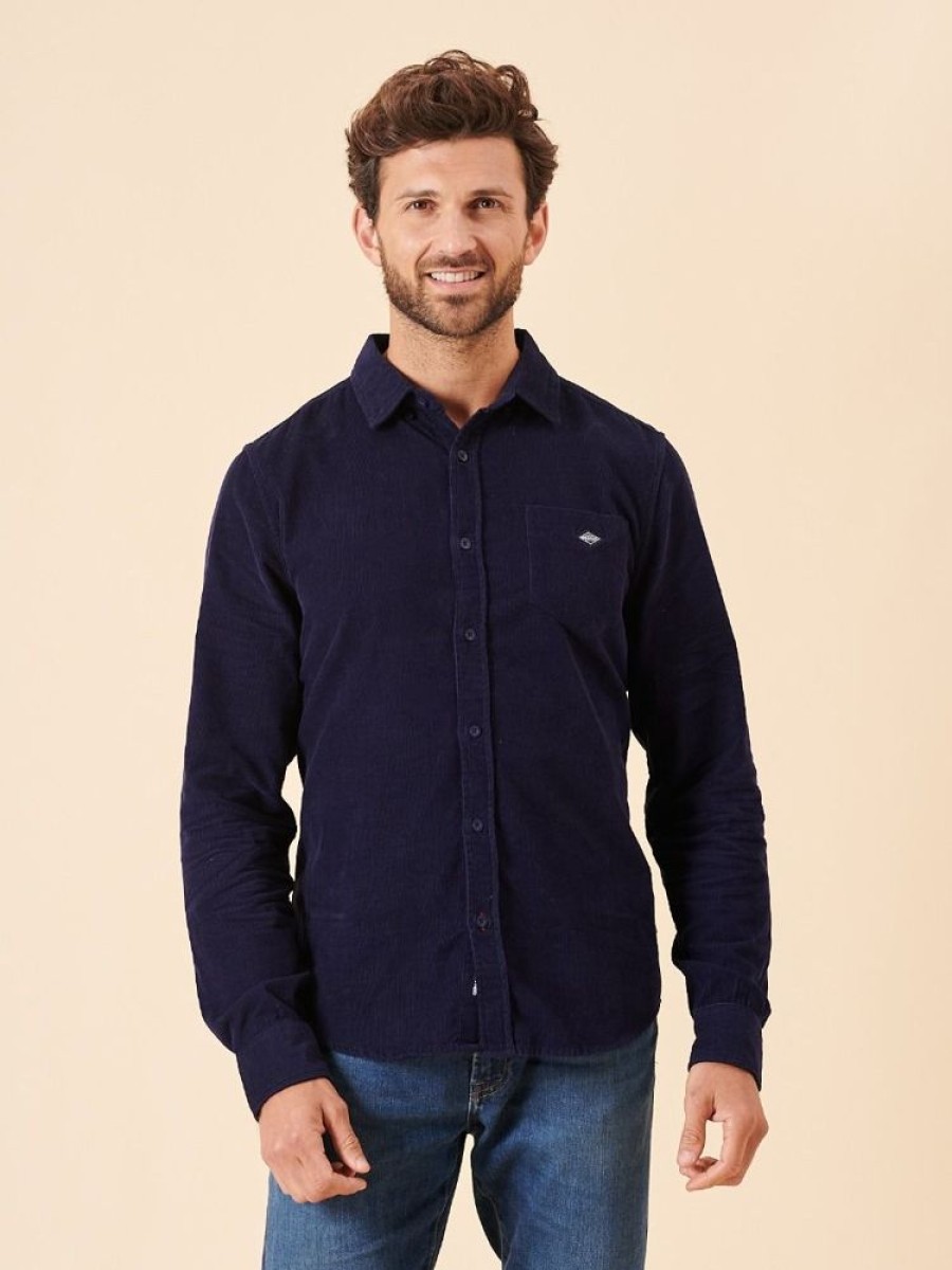 Quba & Co Trogen Navy Corduroy Shirt Wholesale