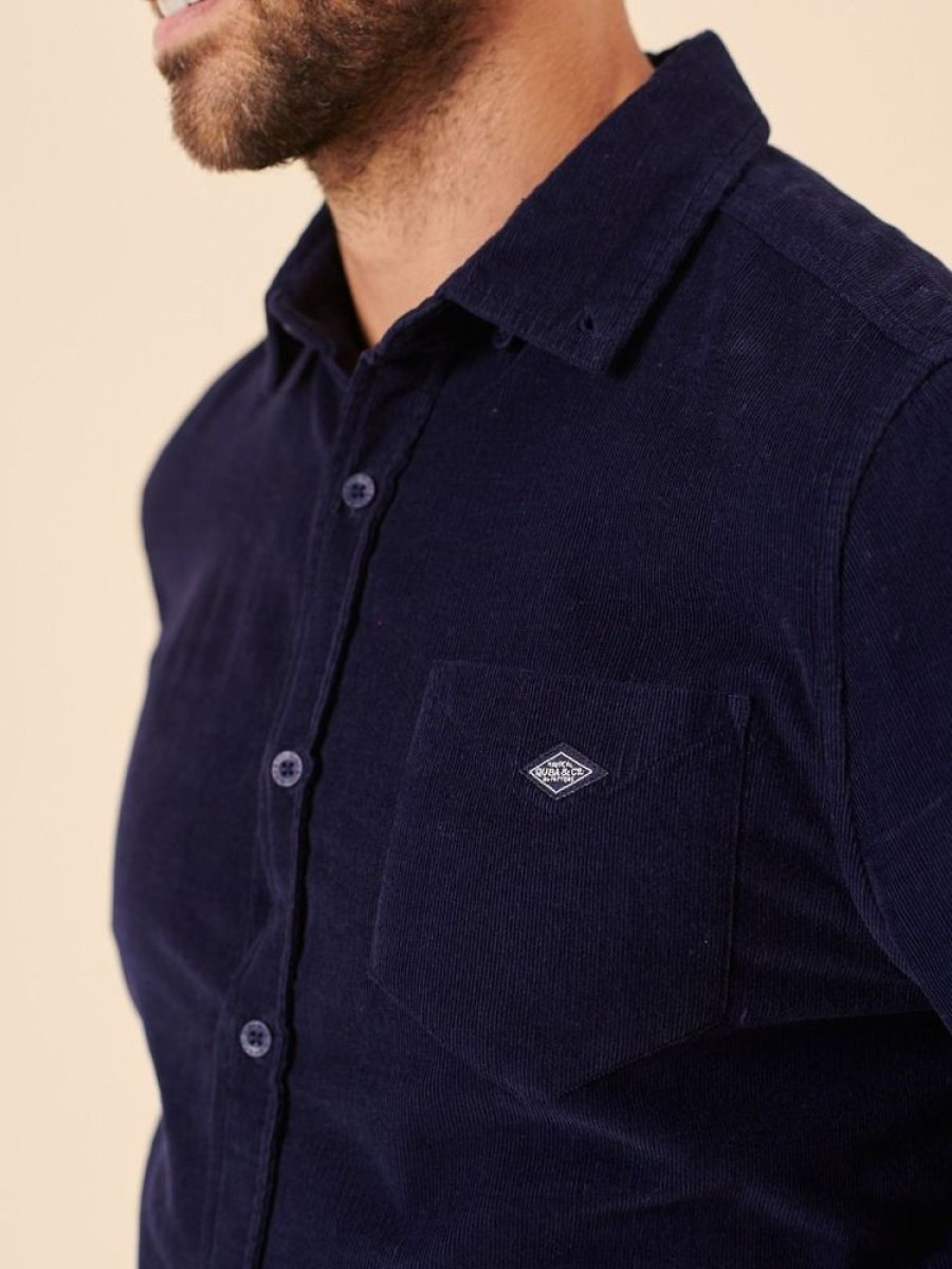 Quba & Co Trogen Navy Corduroy Shirt Wholesale