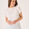 Quba & Co Hadly Dobby Frill Neck Top White Wholesale