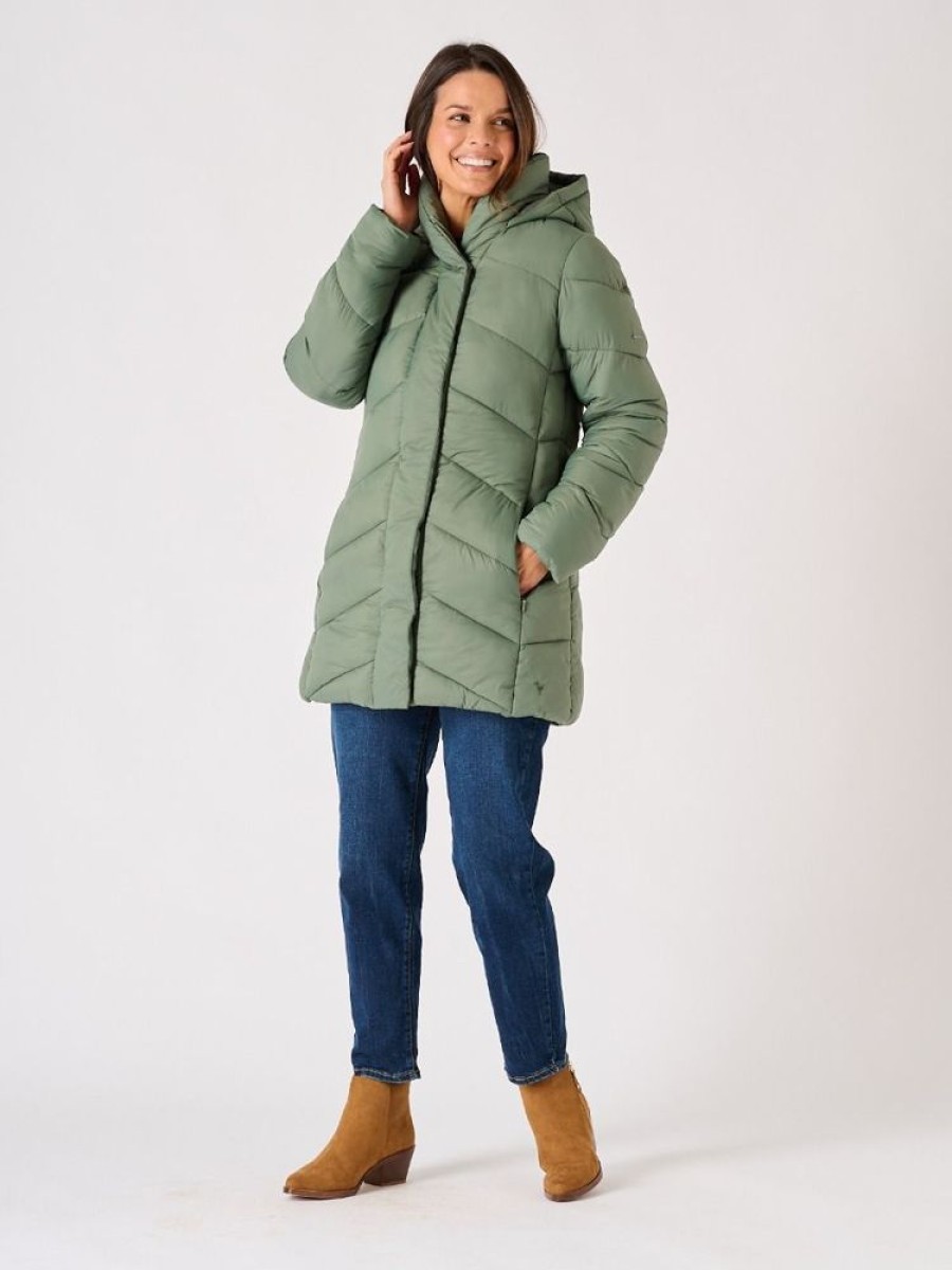 Quba & Co Sage Green Padded Coat - Plover Online