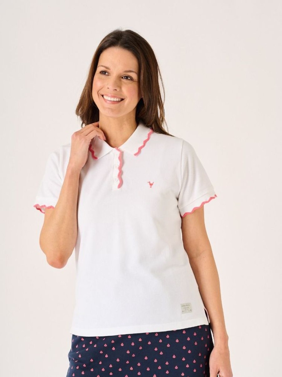 Quba & Co Perry Pretty White Polo Shirt Best