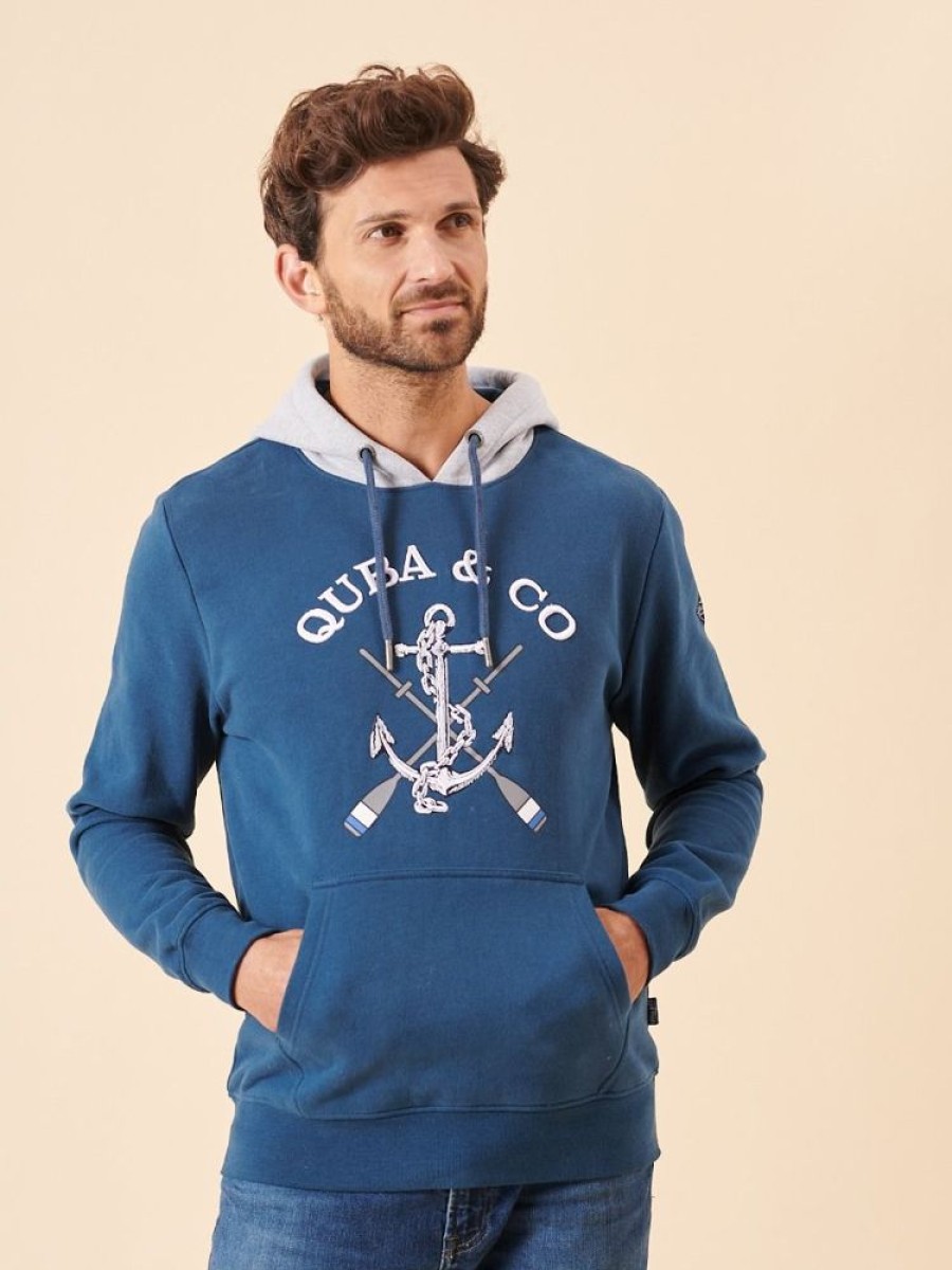 Quba & Co Nidau Blue Quba And Co Logo Hoodie New