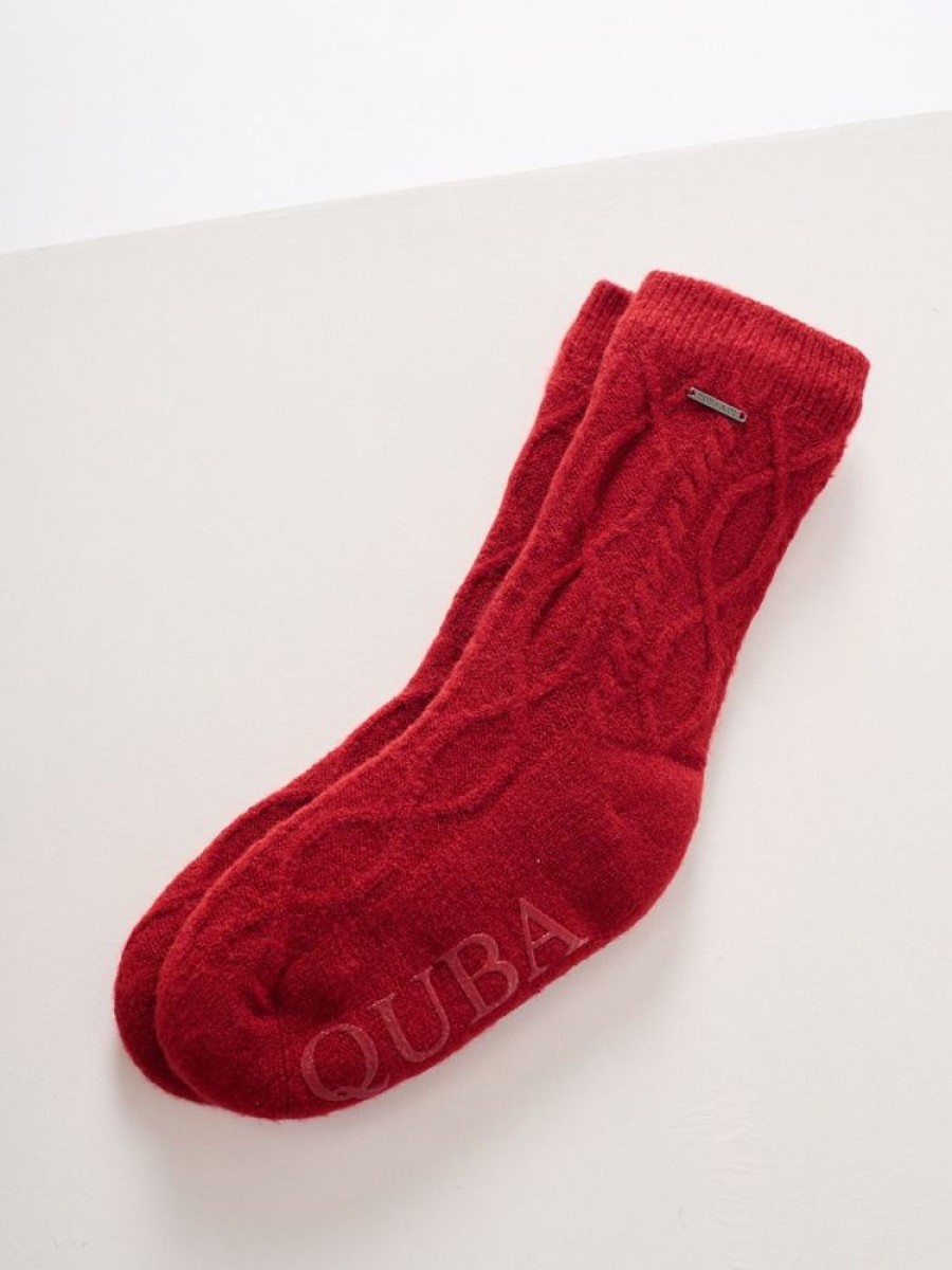 Quba & Co Men'S Red Lifestyle Warm Slipper Socks - Copner Wholesale