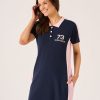 Quba & Co Silothy X-Series Navy And Pink Polo Dress New