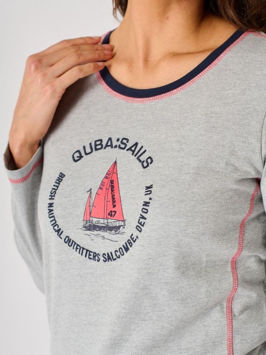 Quba & Co Grey Long Sleeve Lifestyle Quba Boat Print X-Series T-Shirt - Macaw Hot