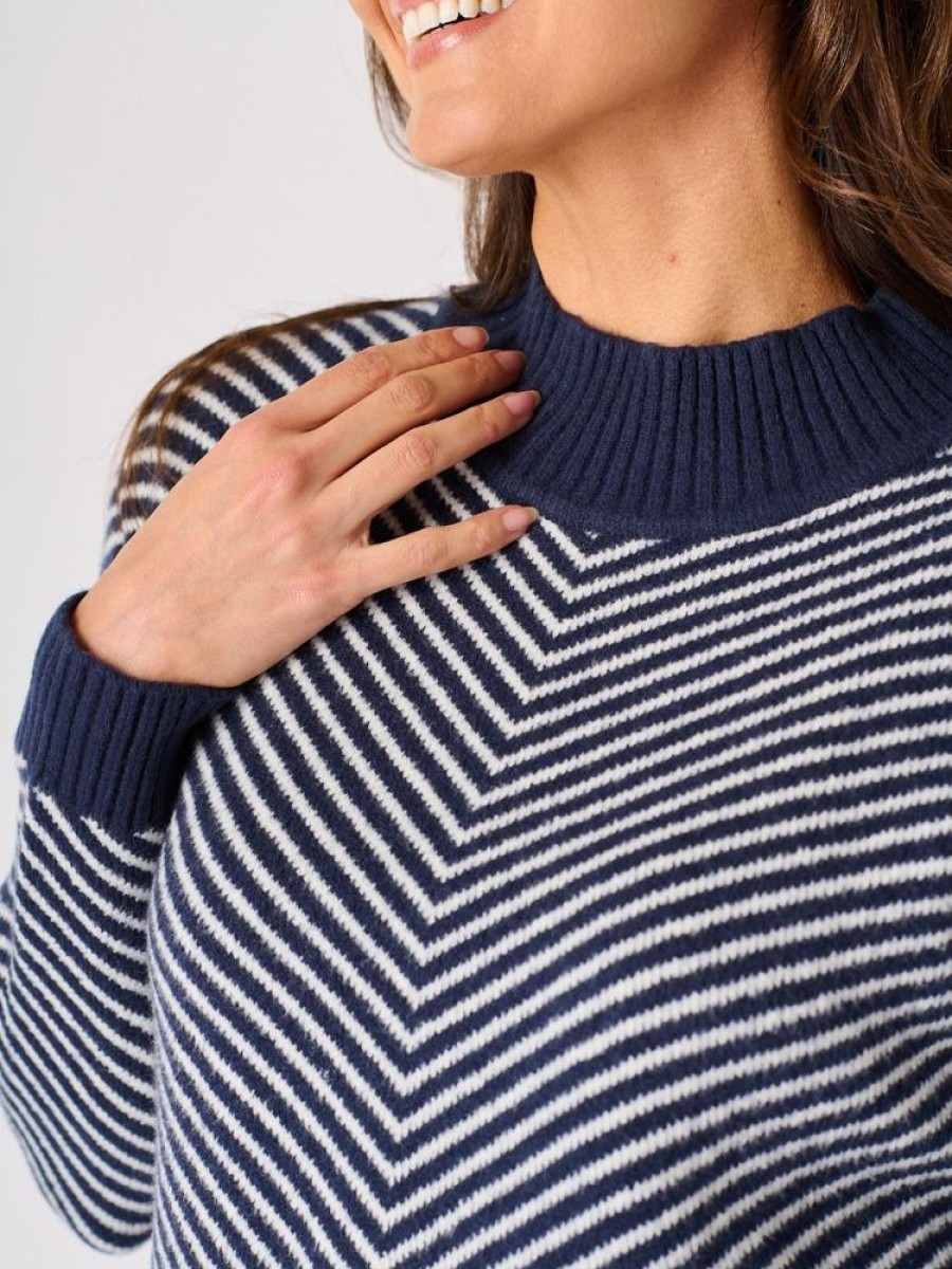 Quba & Co Navy And White Striped Knitted Jumper - Goldcrest Online