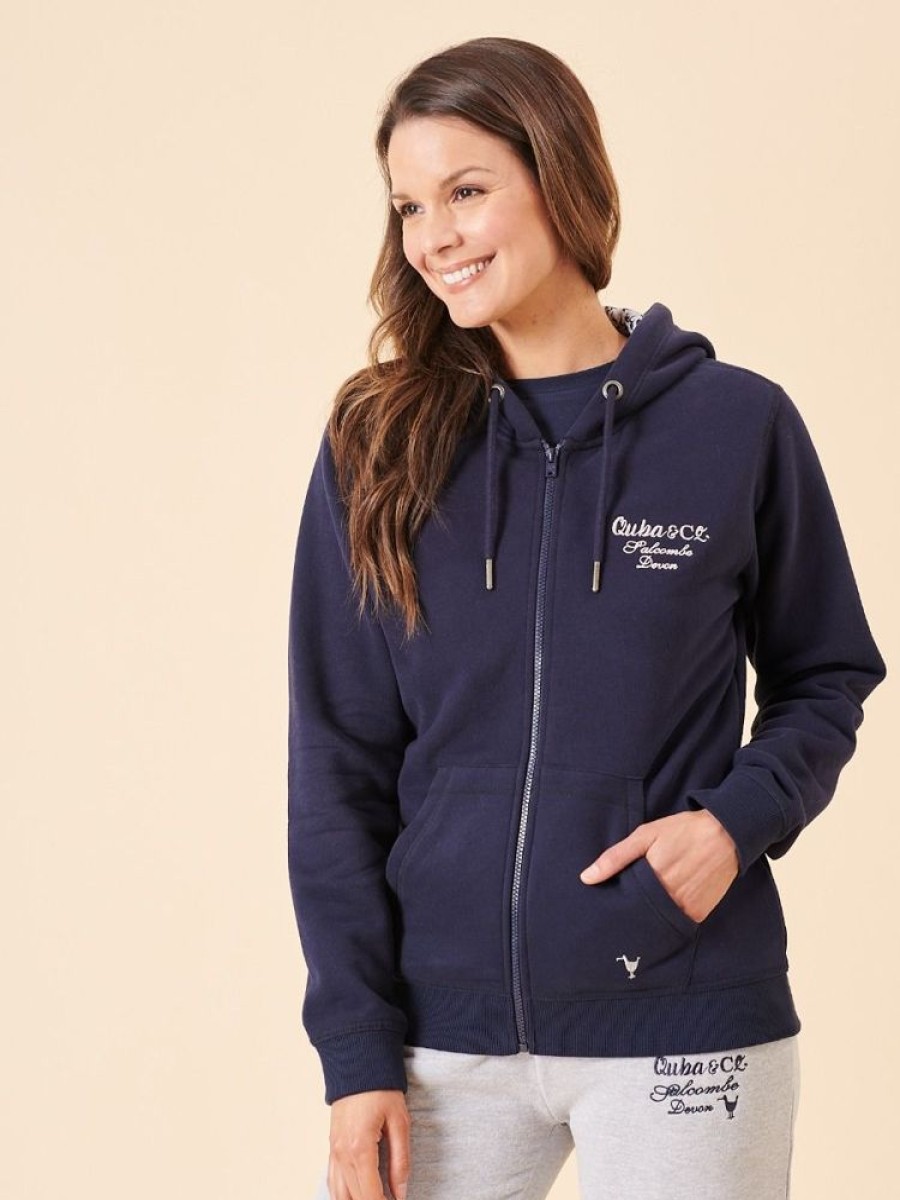 Quba & Co Eket Navy Hooded Zip Sweatshirt Clearance