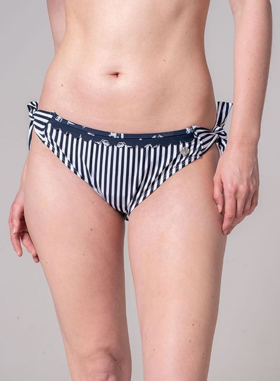 Quba & Co Bali Striped Bikini Briefs - Deep Navy New