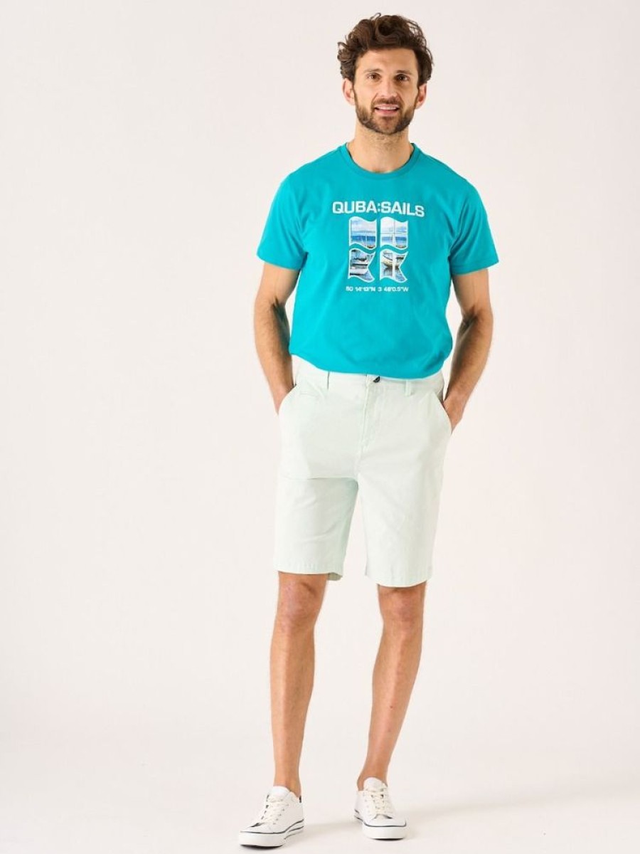 Quba & Co Sanford Chino Shorts Cool Mint Green Clearance