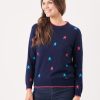 Quba & Co Wolston Navy Red And Blue Star Design Jumper New