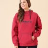 Quba & Co Indal Red Ladies Quba And Co Logo Hoodie Wholesale