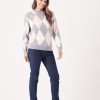 Quba & Co Tranas Knitted Grey And White Argyle Style Jumper Best